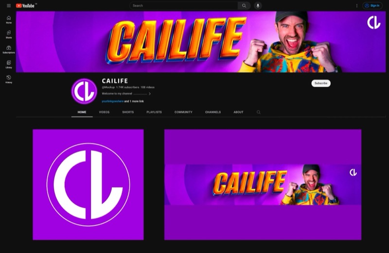 CAILIFE lifestyle channel branding with a monogram logo and bold purple banner